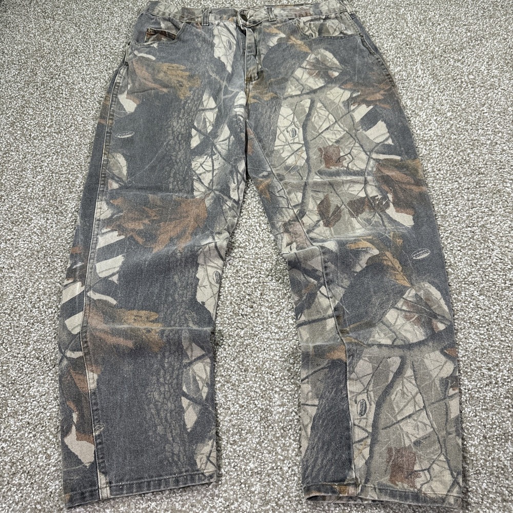 Camo Denim Pants 36/28 Faded Vintage Essentials Skater Grunge 90s By Ranger